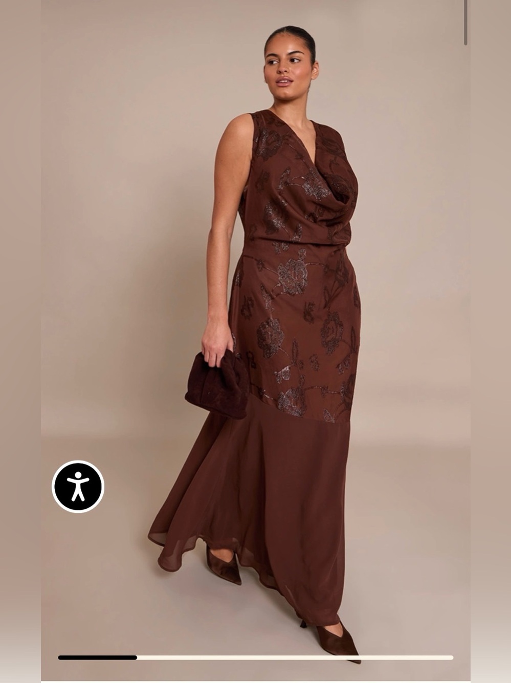 PrettyLittleThing Chocolate Brown Sleeveless Cowl Maxi Dress